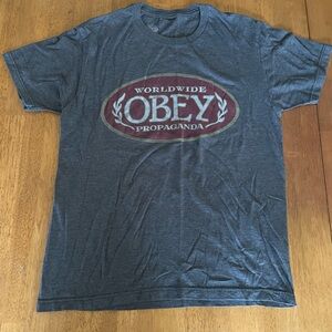 Obey Gray Short Sleeve Tee with Vintage Logo